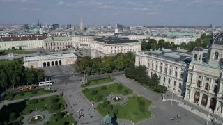 Link to Video | footage, big city, million city, Vienna, Federal State of Austria, metropolis, 4K resolution, 2019, federal capital, Innere Stadt, Western Europe, Austria, Europe, Vienna Ring Road, aerial shot, capital city, Heldenplatz