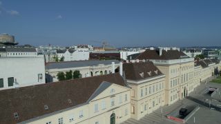 Link to Video | footage, big city, Hofstallungen, Spittelberg, million city, Vienna, Federal State of Austria, Neubau, metropolis, 4K resolution, 2019, federal capital, Innere Stadt, Western Europe, Austria, Europe, aerial shot, capital city, Neubau, MuseumsQuartier