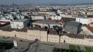 Link to Video | footage, big city, Hofstallungen, Spittelberg, million city, Vienna, Federal State of Austria, Neubau, metropolis, 4K resolution, 2019, federal capital, Innere Stadt, Western Europe, Austria, Europe, aerial shot, capital city, Neubau, MuseumsQuartier