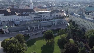 Link to Video | Burggarten, footage, big city, million city, Burgring, Vienna, Federal State of Austria, metropolis, Palmenhaus, Burgring, Vienna, park, 4K resolution, 2019, federal capital, Innere Stadt, Western Europe, Austria, Europe, Vienna Ring Road, aerial shot, capital city