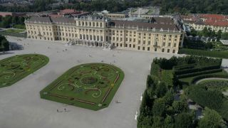 Link to Video | footage, Schönbrunn Palace, Austrian Empire, big city, million city, Vienna, Federal State of Austria, Neptunbrunnen, metropolis, palace park of Schönbrunn, 4K resolution, 2019, federal capital, Innere Stadt, Western Europe, Austria-Hungary, Austria, Europe, aerial shot, capital city, tourist attraction, Hietzing, Palace and gardens of Schönbrunn, House of Habsburg, château, Gloriette