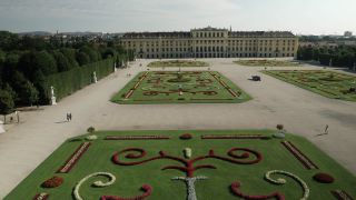Link to Video | footage, Schönbrunn Palace, Austrian Empire, big city, million city, Vienna, Federal State of Austria, Neptunbrunnen, metropolis, palace park of Schönbrunn, 4K resolution, 2019, federal capital, Innere Stadt, Western Europe, Austria-Hungary, Austria, Europe, aerial shot, capital city, tourist attraction, Hietzing, Palace and gardens of Schönbrunn, House of Habsburg, château, Gloriette