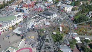 Link to Video | footage, big city, million city, Vienna, Federal State of Austria, amusement park, metropolis, Kaiserwiese, 4K resolution, 2019, federal capital, traveling carnival, Innere Stadt, Western Europe, Leopoldstadt, Wurstelprater, Austria, Europe, aerial shot, capital city, Ferris Wheel in Vienna
