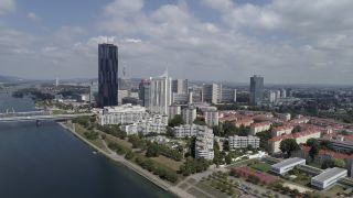 Link to Video | footage, big city, million city, Danube, Vienna, Federal State of Austria, metropolis, Donauinsel, Donauinsel, 4K resolution, 2019, federal capital, Innere Stadt, Western Europe, Donau City, Austria, Europe, aerial shot, capital city, main stream, Reichsbrücke, New Danube