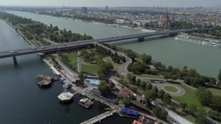 Link to Video | footage, big city, million city, Danube, Vienna, Federal State of Austria, metropolis, Donauinsel, Donauinsel, 4K resolution, 2019, federal capital, Innere Stadt, Western Europe, Donau City, Austria, Europe, aerial shot, capital city, main stream, Reichsbrücke, New Danube
