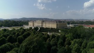 Link to Video | footage, Schönbrunn Palace, Austrian Empire, big city, million city, Vienna, Federal State of Austria, Neptunbrunnen, metropolis, palace park of Schönbrunn, 4K resolution, 2019, federal capital, Innere Stadt, Western Europe, Austria-Hungary, Austria, Europe, aerial shot, capital city, tourist attraction, Hietzing, Palace and gardens of Schönbrunn, House of Habsburg, château, Gloriette