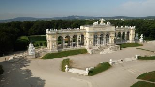 Link to Video | footage, Schönbrunn Palace, Austrian Empire, big city, million city, Vienna, Federal State of Austria, Neptunbrunnen, metropolis, palace park of Schönbrunn, 4K resolution, 2019, federal capital, Innere Stadt, Western Europe, Austria-Hungary, Austria, Europe, aerial shot, capital city, tourist attraction, Hietzing, Palace and gardens of Schönbrunn, House of Habsburg, château, Gloriette