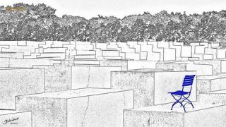 Link to Photo | art gallery, blue, photography, 11ELEVEN.art, JMW, chair, folding chair, Photoart, non-fungible token, art, acrylic sheet, black and white