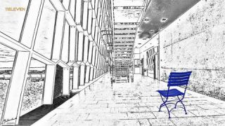 Link to Photo | art gallery, blue, photography, 11ELEVEN.art, JMW, chair, folding chair, Photoart, non-fungible token, art, acrylic sheet, black and white