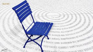 Link to Photo | art gallery, blue, photography, 11ELEVEN.art, JMW, chair, folding chair, Photoart, non-fungible token, art, acrylic sheet