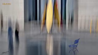 Link to Photo | art gallery, blue, photography, 11ELEVEN.art, JMW, chair, folding chair, Photoart, non-fungible token, art, acrylic sheet