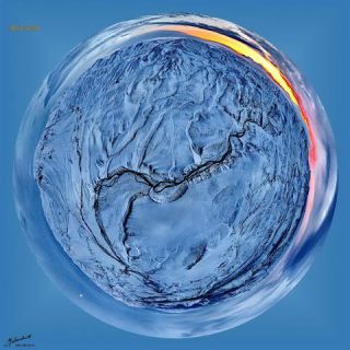 Link to Photo | art gallery, bird's-eye view, photography, 11ELEVEN.art, JMW, Earth, Planet Erde, Photoart, little planet effect, aerial shot, non-fungible token, planet, art, acrylic sheet
