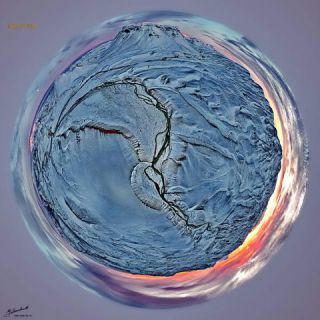 Link to Photo | art gallery, bird's-eye view, photography, 11ELEVEN.art, JMW, Earth, Planet Erde, Photoart, little planet effect, aerial shot, non-fungible token, planet, art, acrylic sheet