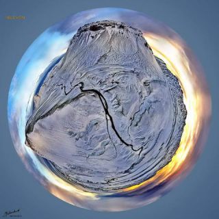 Link to Photo | art gallery, bird's-eye view, photography, 11ELEVEN.art, JMW, Earth, Planet Erde, Photoart, little planet effect, aerial shot, non-fungible token, planet, art, acrylic sheet