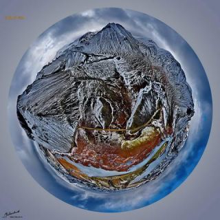 Link to Photo | art gallery, bird's-eye view, photography, 11ELEVEN.art, JMW, Earth, Planet Erde, Photoart, little planet effect, aerial shot, non-fungible token, planet, art, acrylic sheet