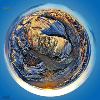 Link to Photo | art gallery, bird's-eye view, photography, 11ELEVEN.art, JMW, Earth, Planet Erde, Photoart, little planet effect, aerial shot, non-fungible token, planet, art, acrylic sheet