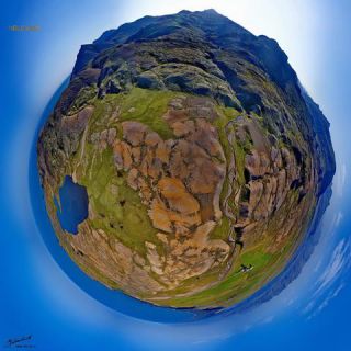 Link to Photo | art gallery, bird's-eye view, photography, 11ELEVEN.art, JMW, Earth, Planet Erde, Photoart, little planet effect, aerial shot, non-fungible token, planet, art, acrylic sheet