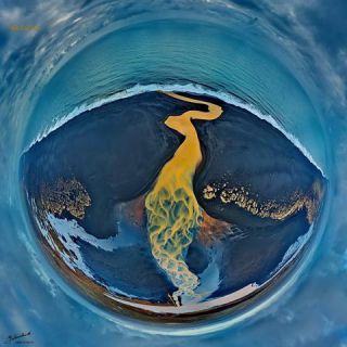 Link to Photo | art gallery, bird's-eye view, photography, 11ELEVEN.art, JMW, Earth, Planet Erde, Photoart, little planet effect, aerial shot, non-fungible token, planet, art, acrylic sheet
