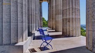 Link to Photo | art gallery, blue, photography, 11ELEVEN.art, JMW, chair, folding chair, Photoart, non-fungible token, art, acrylic sheet