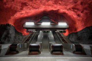 Link to Photo | Stockholm, Scandinavia, color, 2016, Stockholm Metro, Sweden, capital city, rapid transit, tourist attraction, art, metro station