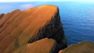 Link to Video | landscape, volcanic island, tourist destination, November, color, island, Northern Europe, North Atlantic Ocean, Faroe Islands, aerial shot, 2021, nature