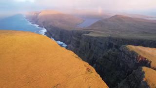 Link to Video | landscape, volcanic island, tourist destination, November, color, island, Northern Europe, North Atlantic Ocean, Faroe Islands, aerial shot, 2021, nature