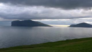Link to Video | landscape, volcanic island, tourist destination, August, summer, color, Northern Europe, North Atlantic Ocean, Faroe Islands, aerial shot, 2021, nature