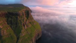 Link to Video | landscape, volcanic island, tourist destination, August, summer, color, Northern Europe, North Atlantic Ocean, Faroe Islands, aerial shot, 2021, nature