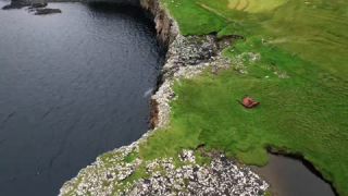 Link to Video | landscape, volcanic island, tourist destination, August, summer, color, Northern Europe, North Atlantic Ocean, Faroe Islands, aerial shot, 2021, nature