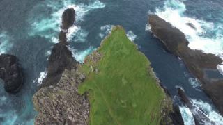 Link to Video | landscape, volcanic island, tourist destination, August, summer, color, Northern Europe, North Atlantic Ocean, Faroe Islands, aerial shot, 2021, nature