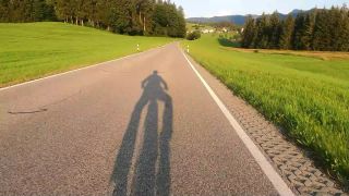 Link to Video | landscape, tree, agricultural road, summer, Allgäu, leisure, Germany, color, forest road, sport, forest, 2024, cycling, spruce, day, Fichtenwald, Bavaria