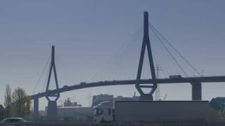 Link to Video | Hamburg, bridge, cable-stayed bridge, Germany, cultural property, color, landmark, 4K resolution, 2019, Port of Hamburg, Köhlbrand Bridge, Hanseatic city, Köhlbrand, ultra-high-definition television