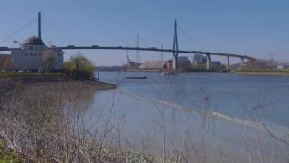 Link to Video | Hamburg, bridge, cable-stayed bridge, Germany, cultural property, color, landmark, 4K resolution, 2019, Port of Hamburg, Köhlbrand Bridge, Hanseatic city, Köhlbrand, ultra-high-definition television
