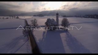 Link to Video | top-down perspective, Alps, winter, Germany, aerial shot, day, snow, Bavaria