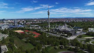 Link to Video | Munich, land, state capital, bird's-eye view, college town, tourist destination, spring, summer, establishing shot, big city, million city, daylight, outdoors, Munich, Germany, blue sky, aerial photography, color, landmark, shot, wide shot, urban municipality of Germany, Europe, Southern Germany, aerial shot, unmanned aerial vehicle, city, daytime, tourist attraction, money shot, urban area, West Germany, city or town, Eurozone, free state, Bavaria