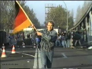 Link to Video | East Berlin, occurrence, footage, military uniform, historical event, crowd, German Democratic Republic, Western Germany, Germany, 4:3, color, 1989, standard-definition television, November 10, Berlin Wall, West Berlin, border crossing, West Berlin, East Berlin, German reunification, fall of the Berlin Wall, Inner German border, West Germany, uniform, border checkpoint, Berliner