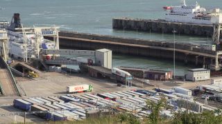 Link to Video | ship, Dover, England, Kent, Great Britain, ferry ship, English Channel, truck, port, truck driver, transport