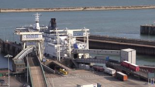 Link to Video | ship, Dover, England, Kent, Great Britain, ferry ship, English Channel, truck, port, truck driver, transport