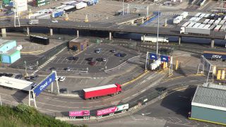 Link to Video | ship, Dover, England, Kent, Great Britain, ferry ship, English Channel, truck, port, truck driver, transport