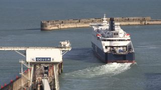 Link to Video | ship, Dover, England, Kent, Great Britain, ferry ship, English Channel, truck, port, truck driver, transport