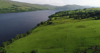 Link to Video | Scottish Highlands, footage, United Kingdom, raw material, Rohfilm, Scotland, color, 4K resolution, 2018, aerial shot