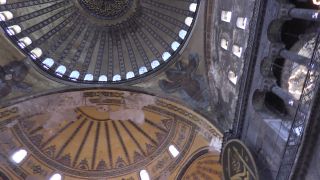 Link to Video | tourist destination, architecture, dome, Hagia Sophia, Full High Definition, low-angle shot, color, ceiling, landmark, 2016, mosque, Istanbul, tourist attraction