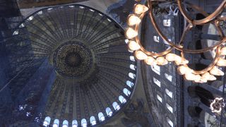 Link zum Video | Tourismusziel, Architektur, Kuppel, Hagia Sophia, Full High Definition, Untersicht, Farbe, Decke, Wahrzeichen, 2016, Moschee, Istanbul, Sehenswürdigkeit