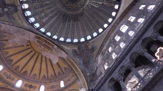 Link to Video | tourist destination, architecture, dome, Hagia Sophia, Full High Definition, low-angle shot, color, ceiling, landmark, 2016, mosque, Istanbul, tourist attraction