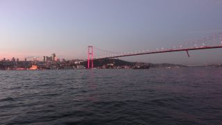 Link to Video | footage, bridge, time of the day, darkness, 2016, water, Bosporus, Istanbul, 15 July Martyrs Bridge, night, evening, architectural structure, blue hour