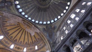 Link to Video | tourist destination, architecture, dome, Hagia Sophia, Full High Definition, low-angle shot, color, ceiling, landmark, 2016, mosque, Istanbul, tourist attraction