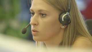 Link to Video | call centre agent, customer service, hotline, communication, businessperson, headset, alertness, Sennheiser, Full High Definition, office, business activity, 2014, color, bank, profession, face, call centre, business, speech, listening, work, service, telephony