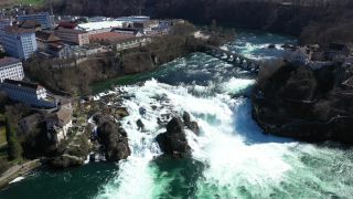 Link to Video | tourist destination, Nature in art, Rhine Falls, color, 4K resolution, waterfall, Switzerland, 2021, daytime, tourist attraction, day, Schaffhausen District