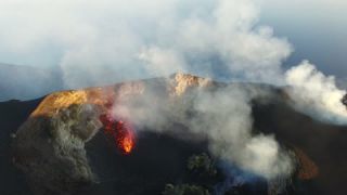 Link to Video | Stromboli, natural phenomenon, active volcano, color, Italy, volcanism, volcanic eruption, volcano