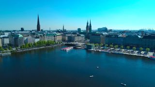 Link to Video | Hamburg, big city, Full High Definition, Germany, color, 4K resolution, aerial shot, Hanseatic city, HDV